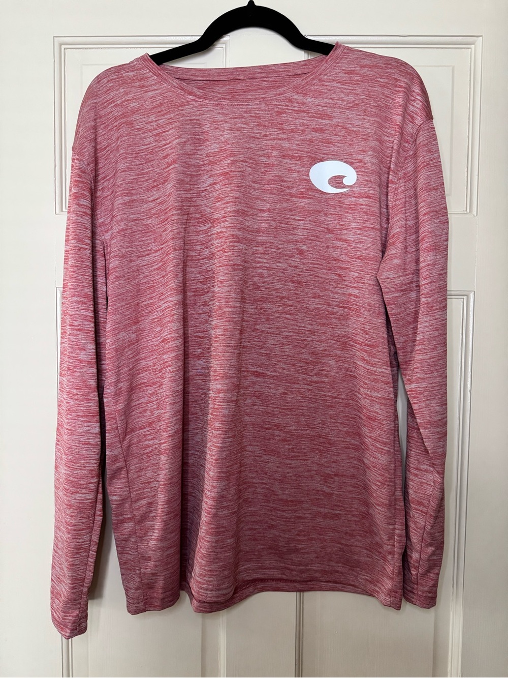 Men’s Costa Heathered Rose Long-Sleeve Performance Tee Sz L